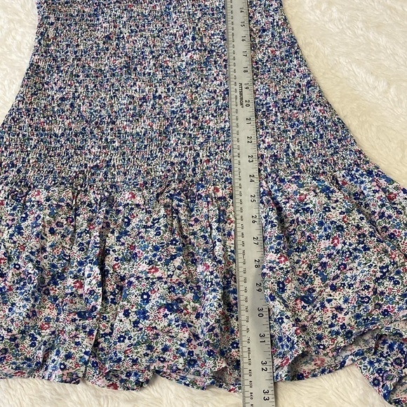 Edit by Nine puff sleeve smocked mini dress NWT blue floral - Picture 9 of 13